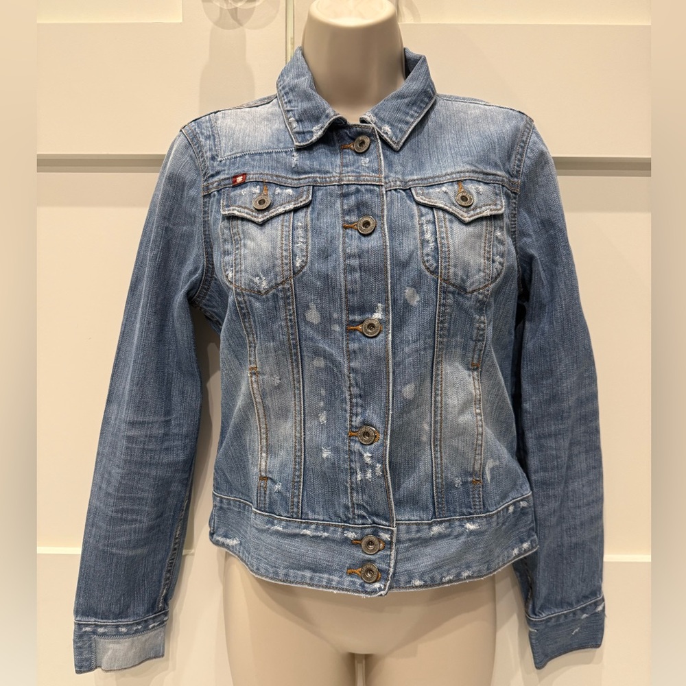 Vintage Lucky Brand denim Jean Jacket, S, women’s distressed - Picture 6 of 12